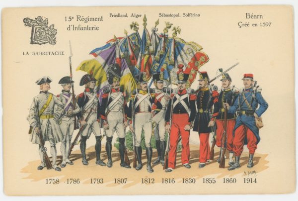 Carte Sabretache Historique Régiment - 15 Régiment d'infanterie.