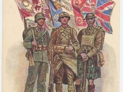 Carte Postale Illustrée - Maurice Toussaint - Edition Militaire Illustrées -1939 - Les alliés - France - Pologne - Angleterre