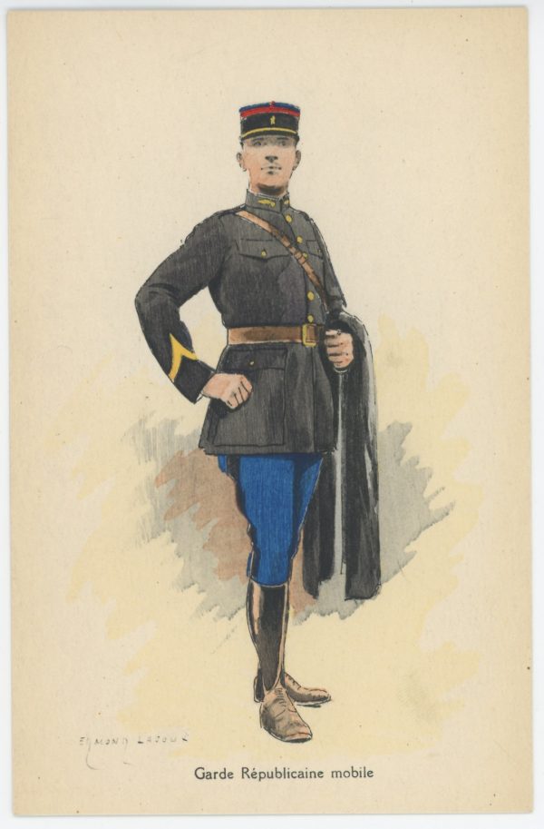 Carte Postale Illustrée - Edmond Lajoux - Edition Militaire Illustrées - Garde Républicaine Mobile - 1940