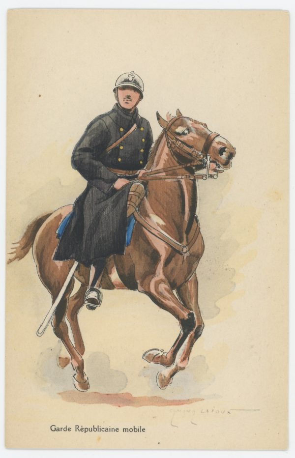 Carte Postale Illustrée - Edmond Lajoux - Edition Militaire Illustrées - Garde Républicaine Mobile - 1940