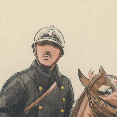 Carte Postale Illustrée - Edmond Lajoux - Edition Militaire Illustrées - Garde Républicaine Mobile - 1940