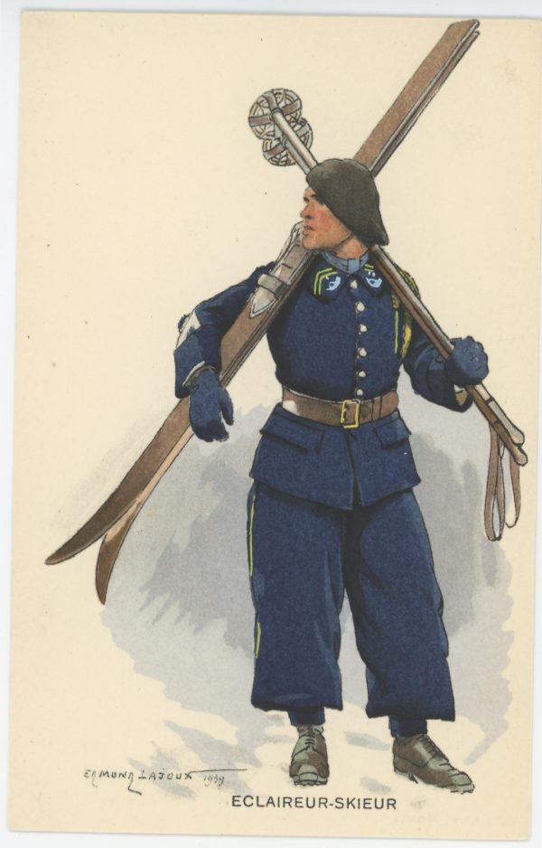 Carte Postale Illustrée - Edmond Lajoux - Edition Militaire Illustrées - Eclaireur Skieur - 1930