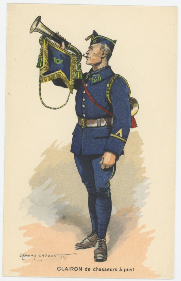 Carte Postale Illustrée - Edmond Lajoux - Edition Militaire Illustrées - Clairon de Chasseur à Pied - 1930