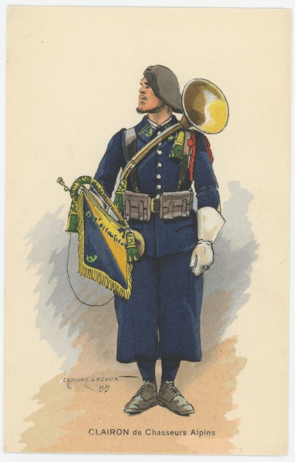 Carte Postale Illustrée - Edmond Lajoux - Edition Militaire Illustrées - Clairon Chasseur Alpin - 1930