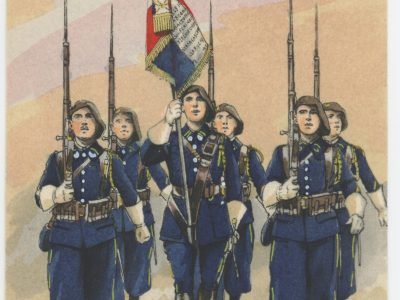 Carte Postale Illustrée - Edmond Lajoux - Edition Militaire Illustrées - Chasseurs Drapeau - 1930