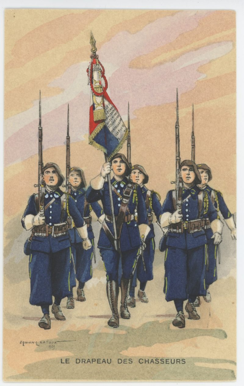 Carte Postale Illustrée - Edmond Lajoux - Edition Militaire Illustrées - Chasseurs Drapeau - 1930