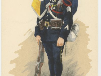 Carte Postale Illustrée - Edmond Lajoux - Edition Militaire Illustrées - Chasseur à Pied Fanion - 1930