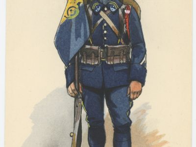 Carte Postale Illustrée - Edmond Lajoux - Edition Militaire Illustrées - Porte Fanion Chasseur à Pied - 1930