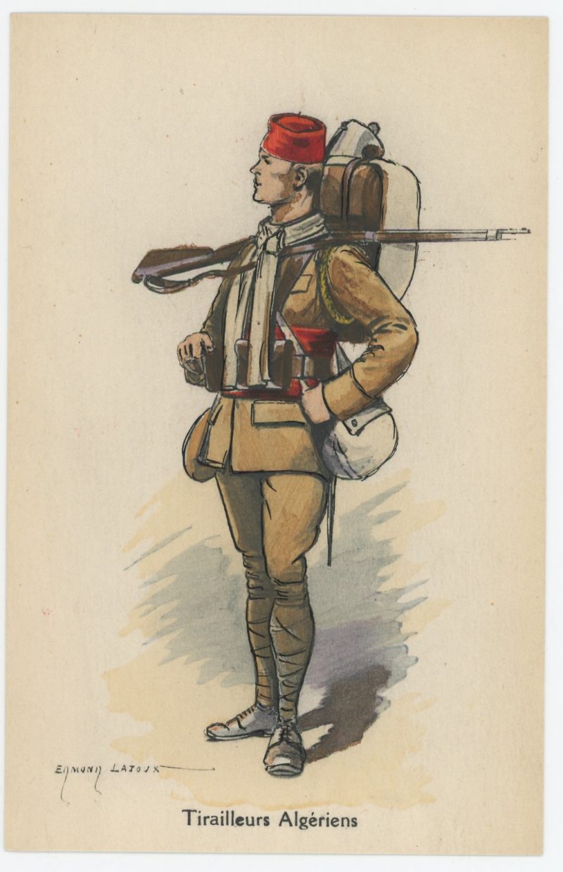 Carte Postale Illustrée - Edmond Lajoux - Edition Militaire Illustrées - Tirailleurs Algériens - 1940