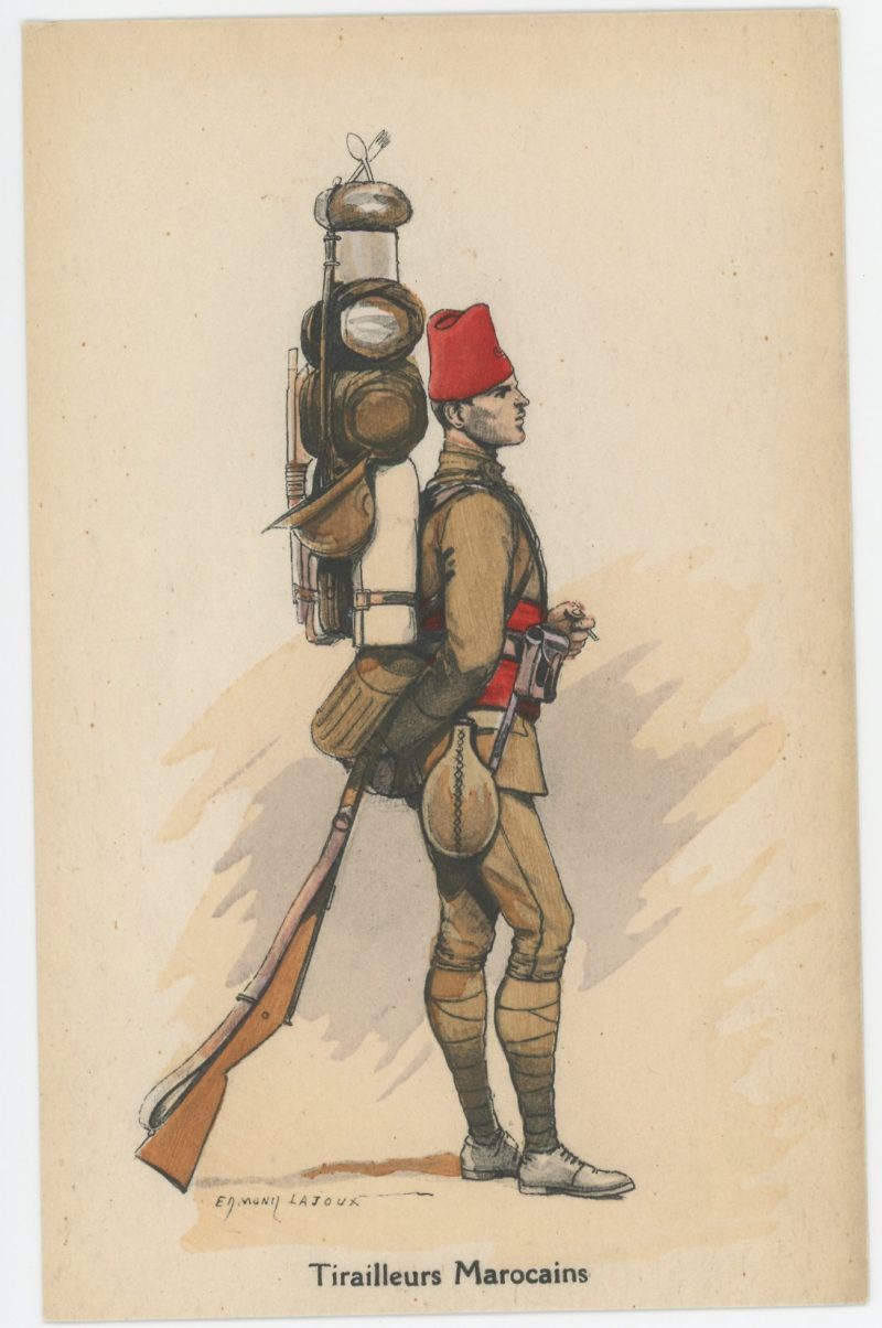 Carte Postale Illustrée - Edmond Lajoux - Edition Militaire Illustrées - Tirailleurs Marocains - 1940