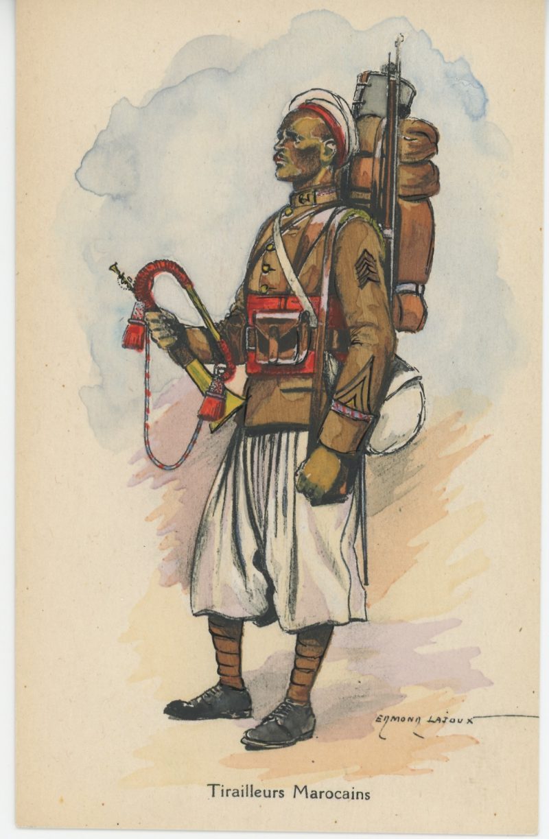 Carte Postale Illustrée - Edmond Lajoux - Edition Militaire Illustrées - Tirailleurs Marocains - 1940