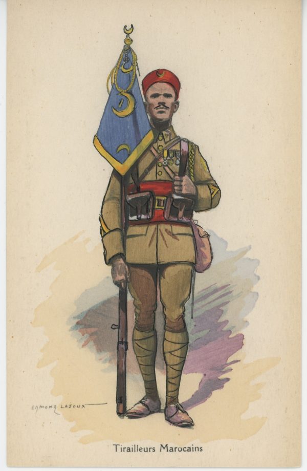 Carte Postale Illustrée - Edmond Lajoux - Edition Militaire Illustrées - Tirailleurs Marocains - 1940