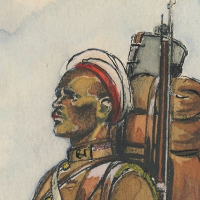 Carte Postale Illustrée - Edmond Lajoux - Edition Militaire Illustrées - Tirailleurs Marocains - 1940