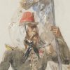 Dessin Aquarelle - Infanterie Française - Second Empire - Uniforme - Dessin Originale - François Hippolyte Lalaisse