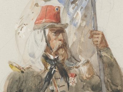 Dessin Aquarelle - Infanterie Française - Second Empire - Uniforme - Dessin Originale - François Hippolyte Lalaisse