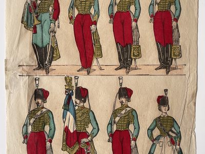 Planche imagerie Epinal - Pellerin Editeur - N°257 - Guides de la garde Impériale - Second Empire - Armée Française