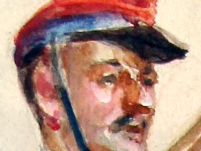 Peinture Aquarelle - Soldat Hussard - Second Empire - Portrait Uniforme - Dessin Originale - Signature Ch. Meyer 1946 - Napoléon III