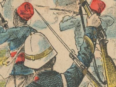 Petit Protège Cahier Scolaire Histoire de France - XIX illustration - Le Drapeau Français - La Mission Marchand - Fachoda - Tirailleurs Sénégalais