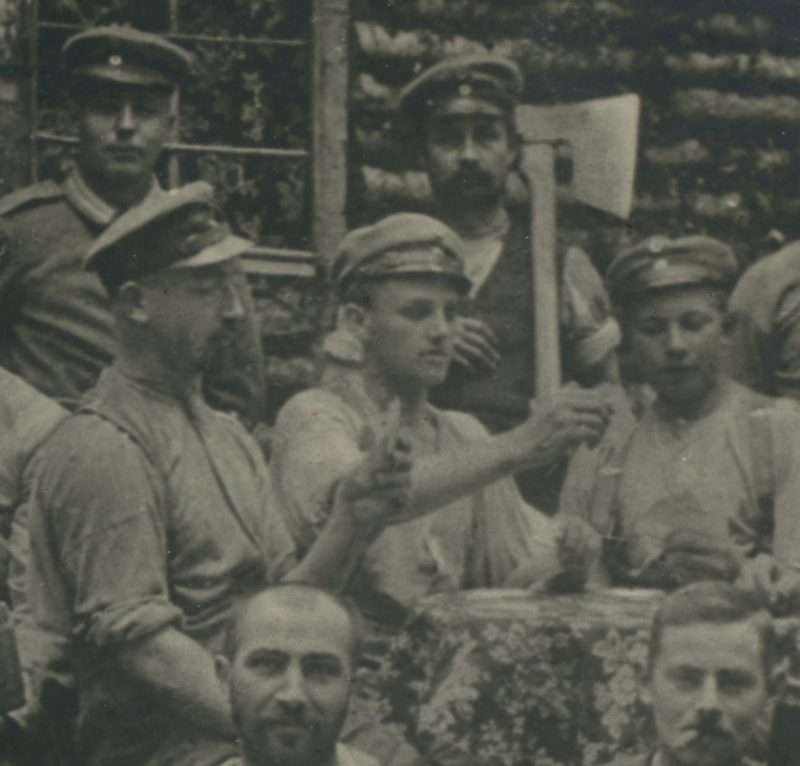 Ancienne Photographie - Guerre 14/18 - Armée Allemande - Infanterie Garde - Prusse / Alsaciens - Front Vosges - Chalet - Jeu de cartes