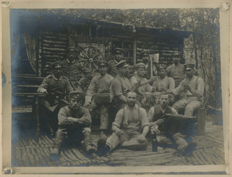 Ancienne Photographie - Guerre 14/18 - Armée Allemande - Infanterie Garde - Prusse / Alsaciens - Front Vosges - Chalet - Jeu de cartes