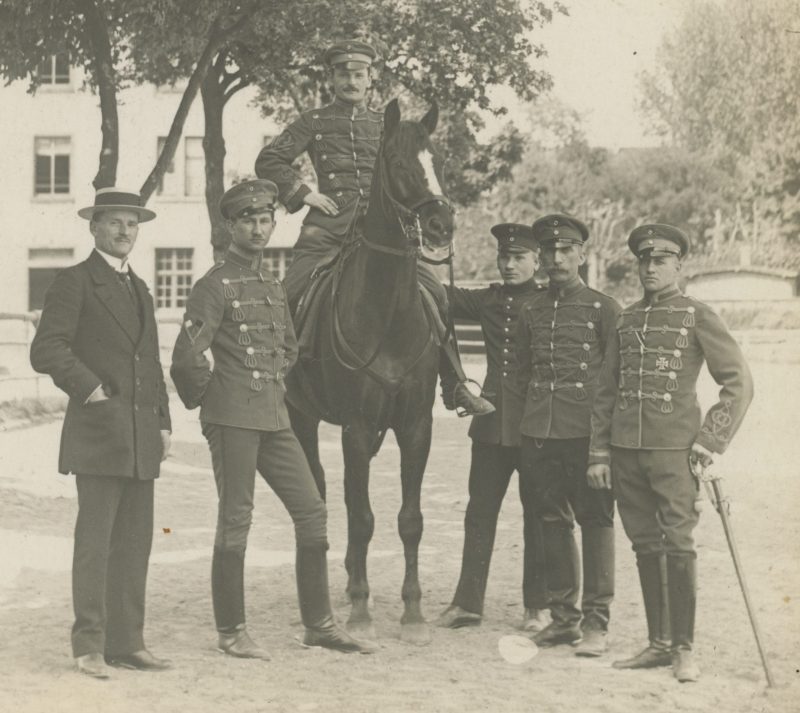 Carte Ancienne Photographie - Guerre 14/18 - Armée Allemande - Hussards - Alsaciens - Conscription - Prusse Campagne 1914/1918 - Croix de Guerre