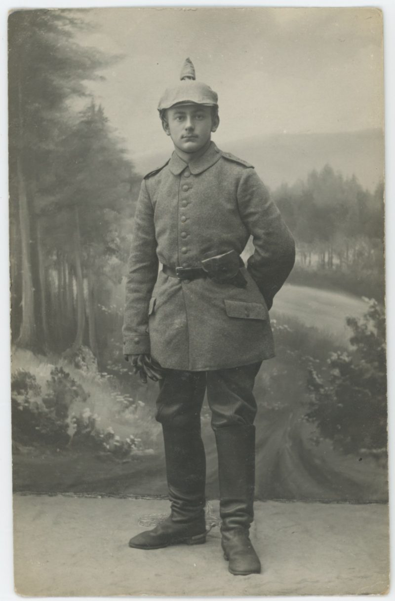 Carte Ancienne Photographie - Guerre 14/18 - Armée Allemande - 15 Régiment du Train - Alsaciens - Conscription - Prusse Campagne 1914/1918 - Tenue de Campagne