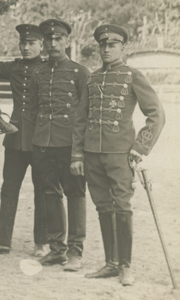 Carte Ancienne Photographie - Guerre 14/18 - Armée Allemande - Hussards - Alsaciens - Conscription - Prusse Campagne 1914/1918 - Croix de Guerre