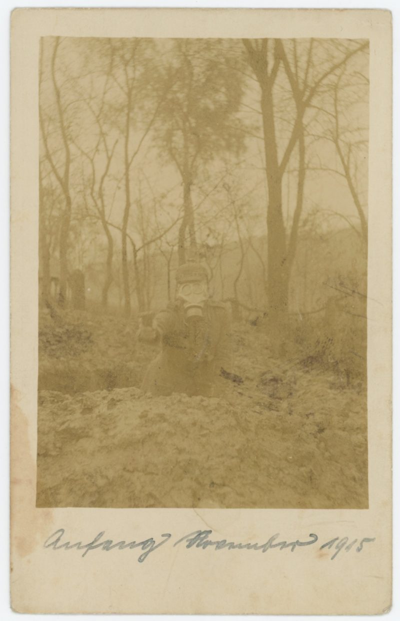 Carte Ancienne Photographie - Guerre 14/18 - Armée Allemande - Masque gaz - Alsacien - Conscription - Prusse Campagne 1914/1915 - 1915