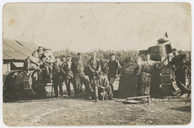 Carte Ancienne Photographie - Char Renault FT - 508e régiment de chars de combat - Unité 1939 - Alsacien - Uniforme
