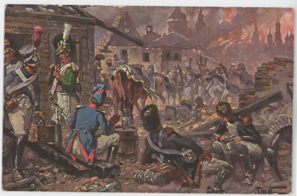 Lot 10 Cartes Postales Illustrées - Fritz Neumann - Edition E.G.M.S. - Berferiungskriege 1813/1814 - Bataille de la Moskova 1812 - Uniforme