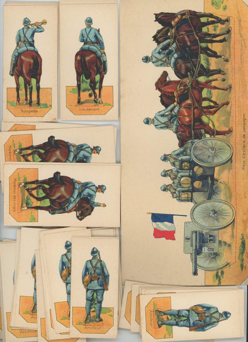 61 Petits Soldats Papier - Artillerie 1916/1918 - Planche Pro Francia - Uniforme - Guerre 14/18 - jeu