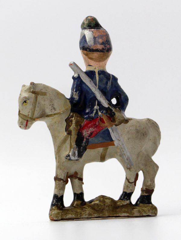 5 Anciennes Figurines Bon Dufour en composition - Cavalier - Soldats - Uniforme - 3ème République - Artillerie - Cuirassier - Hussard - Chasseur