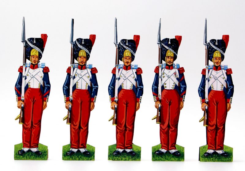 59 Petits Soldats de Strasbourg - Soldats Papier - Grenadiers de la Garde Impériale Second Empire - Musique et cantinière - Uniforme