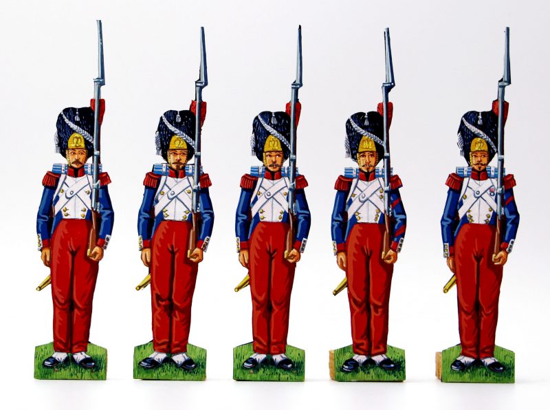 59 Petits Soldats de Strasbourg - Soldats Papier - Grenadiers de la Garde Impériale Second Empire - Musique et cantinière - Uniforme