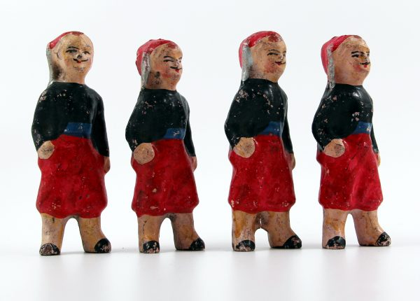 4 Anciennes Figurines Bon Dufour en composition - Zouaves - Soldats - Uniforme - 3ème République