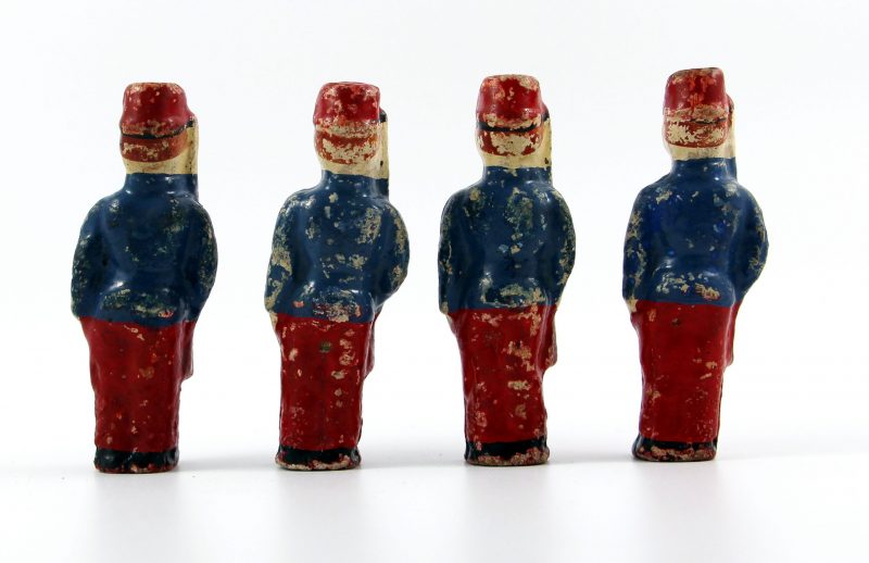 4 Anciennes Figurines Bon Dufour en composition - Chausseur à Cheval - Soldats - Uniforme - 3ème République