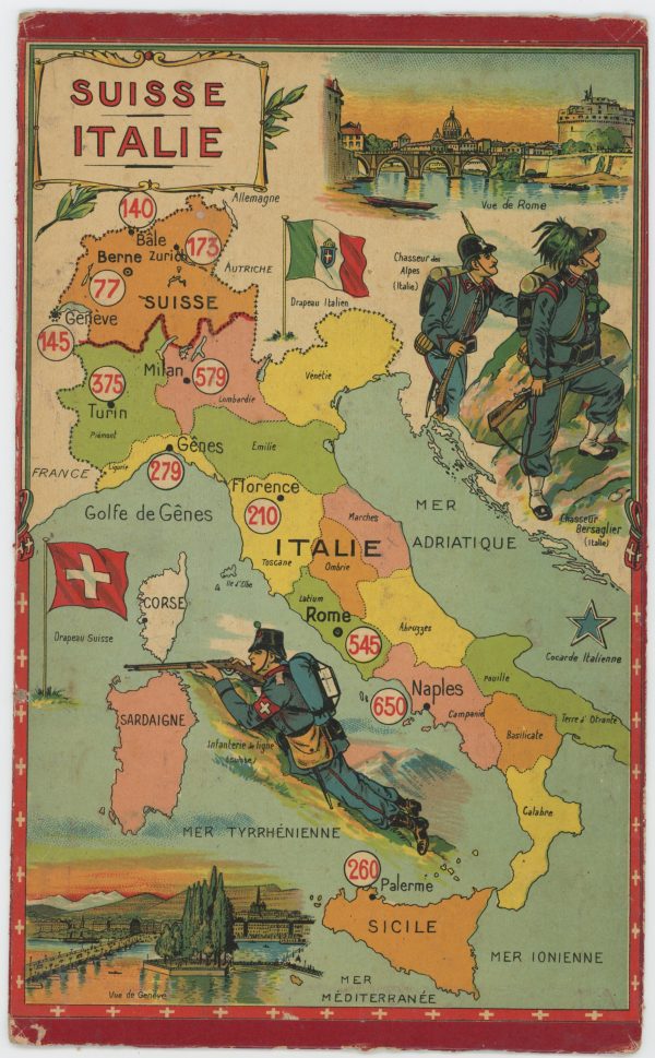 Jeu de loto - Loto des Uniformes - Armée Europe - XIX - 10 Plaquettes de jeu - Chromolithographie - Uniforme et Pays - Jeu Enfants - Guerre 14/18