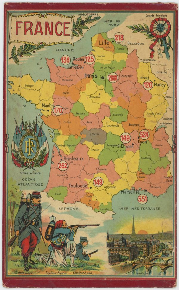 Jeu de loto - Loto des Uniformes - Armée Europe - XIX - 10 Plaquettes de jeu - Chromolithographie - Uniforme et Pays - Jeu Enfants - Guerre 14/18