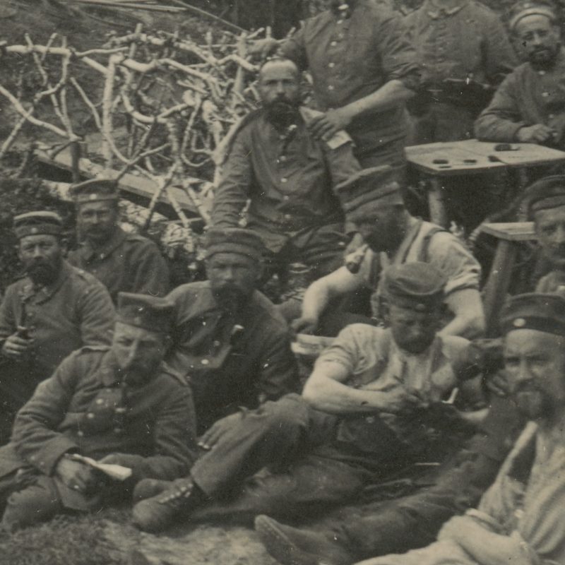 Carte Ancienne Photographie - Guerre 14/18 - Armée Allemande - Infanterie - Prusse / Alsaciens - Conscription - Casque à Pointe - Artillerie - Tranchée 1915