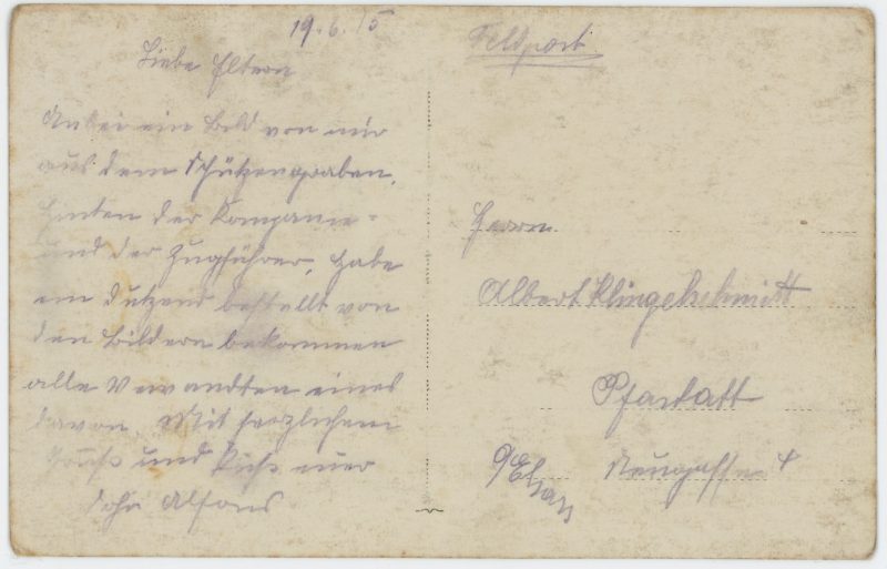 Carte Ancienne Photographie - Guerre 14/18 - Armée Allemande - Infanterie - Prusse / Alsaciens - Conscription - Casque à Pointe - Artillerie - Tranchée 1915