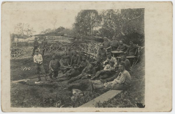 Carte Ancienne Photographie - Guerre 14/18 - Armée Allemande - Infanterie - Prusse / Alsaciens - Conscription - Casque à Pointe - Artillerie - Tranchée 1915