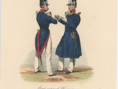 Gravure XIX - Martinet - L'armée française - Uniforme -Soldat - Monarchie de Juillet - 1830 et 1848 - Garde Nationale Chasseur