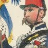 Gravure XIX - Martinet - L'armée française - Uniforme -Soldat - Monarchie de Juillet - 1830 et 1848 - Hussards 5 régiment Officier Etendard