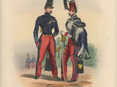 Gravure XIX - Martinet - L'armée française - Uniforme -Soldat - Monarchie de Juillet - 1830 et 1848 - Hussards 5 régiment Officier