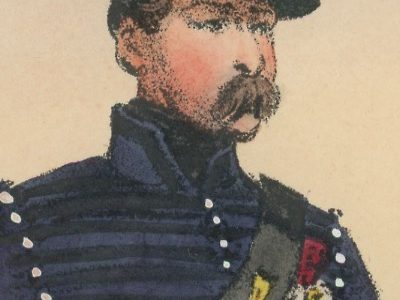 Gravure XIX - Martinet - L'armée française - Uniforme -Soldat - Monarchie de Juillet - 1830 et 1848 - Hussards 5 régiment Officier