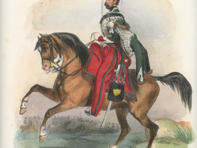 Gravure XIX - Martinet - L'armée française - Uniforme -Soldat - Monarchie de Juillet - 1830 et 1848 - Hussards 6 régiment Officier