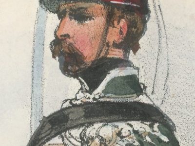 Gravure XIX - Martinet - L'armée française - Uniforme -Soldat - Monarchie de Juillet - 1830 et 1848 - Hussards 6 régiment Officier