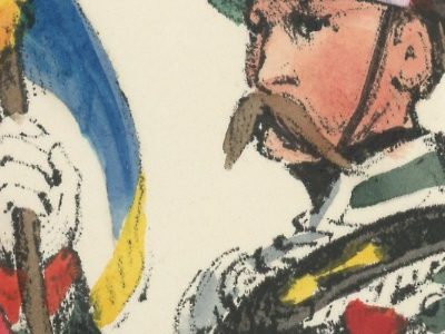 Gravure XIX - Martinet - L'armée française - Uniforme -Soldat - Monarchie de Juillet - 1830 et 1848 - Hussards 6 régiment Porte Etendard