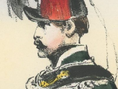 Gravure XIX - Martinet - L'armée française - Uniforme -Soldat - Monarchie de Juillet - 1830 et 1848 - Hussards 6 régiment Officier