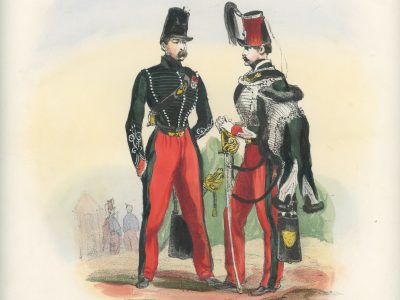 Gravure XIX - Martinet - L'armée française - Uniforme -Soldat - Monarchie de Juillet - 1830 et 1848 - Hussards 6 régiment Officier